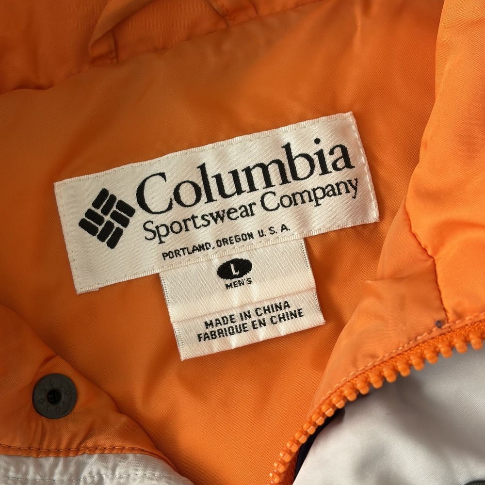 Vintage Columbia Down 650 Fill Convertible Puffer Vest Jacket Orange Men Large - Picture 2 of 11